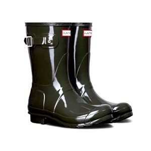 Hunter rain boots Olive green original glossy